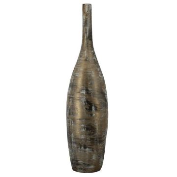 Keramikvase Dekoflasche RODYN mit Rillen, Farbverlauf, braun, 120cm, Ø29cm