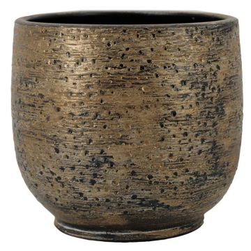 Keramiktopf YELAN mit Maserung, braun-gold, 45cm, Ø49cm