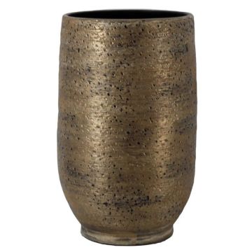 Keramikvase YELAN mit Maserung, braun-gold, 50cm, Ø32cm Keramikvase YELAN mit Maserung, braun-gold, 50cm, Ø32cm