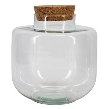 Vorratsglas JEKYS mit Korkdeckel, recycelt, klar, 21cm, Ø19cm