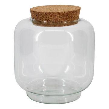 Glas Terrarium PIKFO mit Korken, Standfuß, recycelt, klar, 20cm, Ø17cm Glas Terrarium PIKFO mit Korken, Standfuß, recycelt, klar, 20cm, Ø17cm