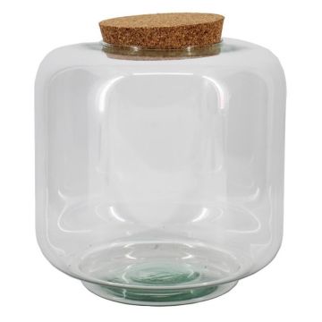 Glas Terrarium PIKFO mit Korken, Standfuß, recycelt, klar, 26cm, Ø24cm Glas Terrarium PIKFO mit Korken, Standfuß, recycelt, klar, 26cm, Ø24cm