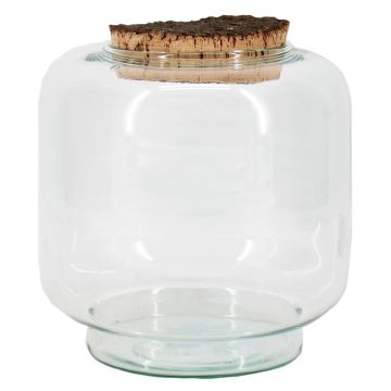 Glas Terrarium PIKFO mit Korken, Standfuß, recycelt, klar, 20cm, Ø17cm Glas Terrarium PIKFO mit Korken, Standfuß, recycelt, klar, 20cm, Ø17cm