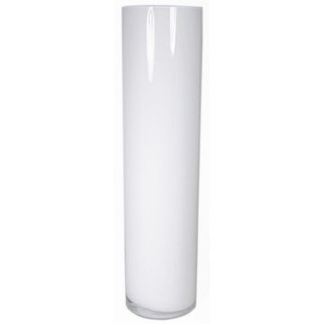 Glas Bodenvase Zylinder SANSA OCEAN, weiß, 60cm, Ø15cm