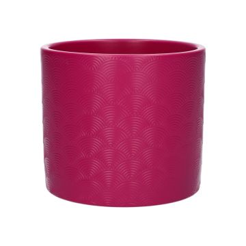 Übertopf FERDINANTA mit Muster, Keramik, pink-matt, 12,3cm, Ø13,5cm