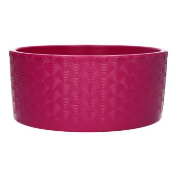 Schale FERDINANTA mit Muster, Keramik, pink-matt, 9cm, 18,5cm