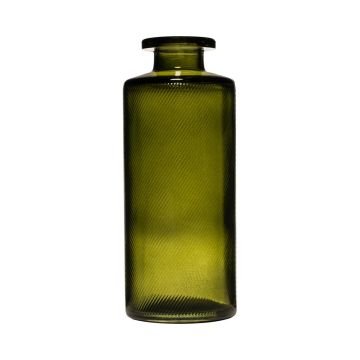 Flaschenvase EMANUELA aus Glas, Maserung, olivgrün-klar, 13cm, Ø5,4cm Flaschenvase EMANUELA aus Glas, Maserung, olivgrün-klar, 13cm, Ø5,4cm