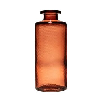 Flaschenvase EMANUELA aus Glas, Maserung, lachs-klar, 13cm, Ø5,4cm Flaschenvase EMANUELA aus Glas, Maserung, lachs-klar, 13cm, Ø5,4cm