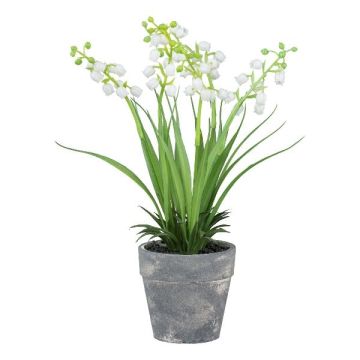 Deko Blume Maiglöckchen ZORKLEM im Dekotopf, weiß, 22cm