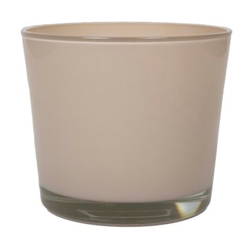 Pflanztopf aus Glas ALENA, beige, 19cm, Ø19cm