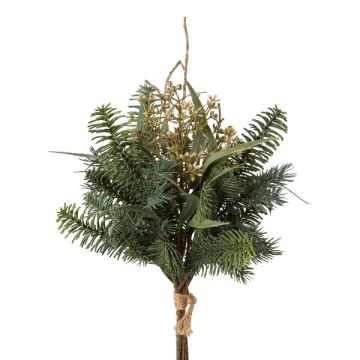 Kunst Bund Eukalyptus Tanne RAVOL mit Beeren, grün-gold, 45cm