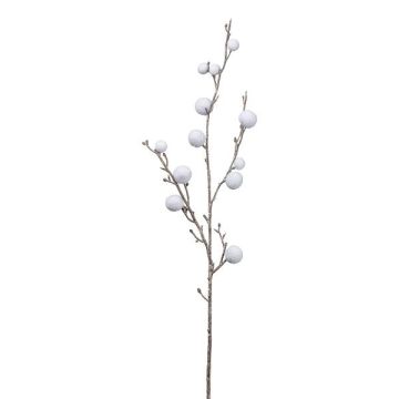 Künstlicher Zweig Baumwolle GRIFON mit Früchten, weiß, 90cm Künstlicher Zweig Baumwolle GRIFON mit Früchten, weiß, 90cm