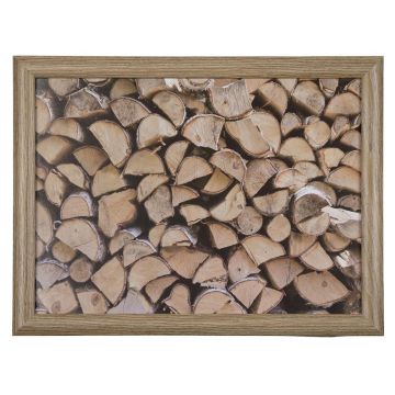 Knietablett BJARKA, Holzscheit Motiv, braun, 43x33x7cm Knietablett BJARKA, Holzscheit Motiv, braun, 43x33x7cm