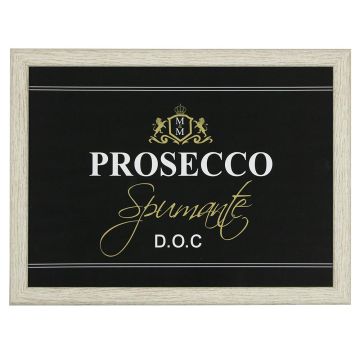 Knietablett BJARKA, Prosecco Motiv, schwarz-weiß, 43x33x7cm Knietablett BJARKA, Prosecco Motiv, schwarz-weiß, 43x33x7cm