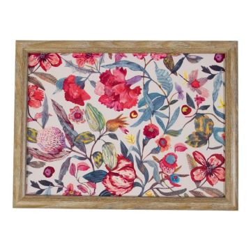Knietablett BJARKA, Blumen Motiv, bunt, 43x33x7cm