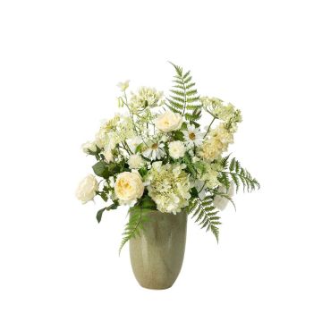 Dekoblumenstrauß FEME, weiß, 70cm, Ø45cm Dekoblumenstrauß FEME, weiß, 70cm, Ø45cm