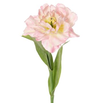 Kunst Papageien Tulpe STEFANIE, hellrosa-gelb, 65cm, Ø14cm