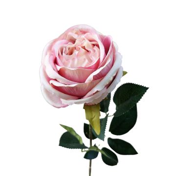 Plastik Blume Rose CHERLEN, rosa-creme, 65cm, Ø10cm