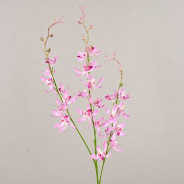 Künstlicher Blumenzweig Cymbidium Orchidee MONDEGO, rosa-pink, 95cm, Ø4-7cm