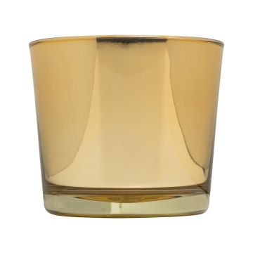 Glasübertopf ALENA SHINY, gold glänzend, 12,5cm, Ø14,5cm
