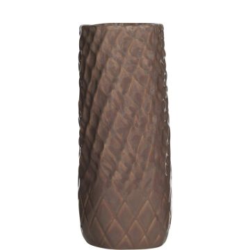 Vase DAVINE aus Keramik, Maserung, terracotta, 28,5cm, Ø12,5cm