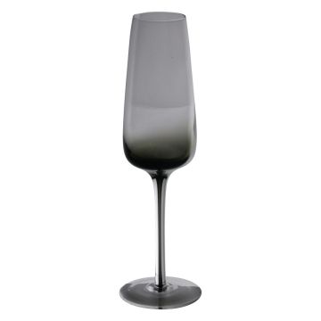 Champagner Glas LUCIEL, grau-klar, 23cm, Ø7cm