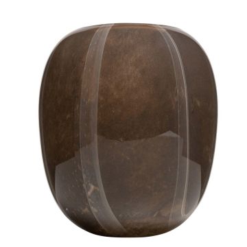 Glas Vase ITZIAR mit Muster, braun-gold, 26cm, Ø22cm