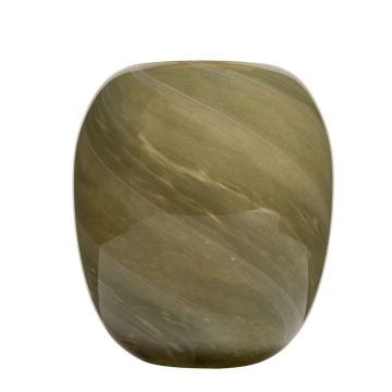 Glas Vase ITZIAR mit Muster, grün-gold, 26cm, Ø22cm