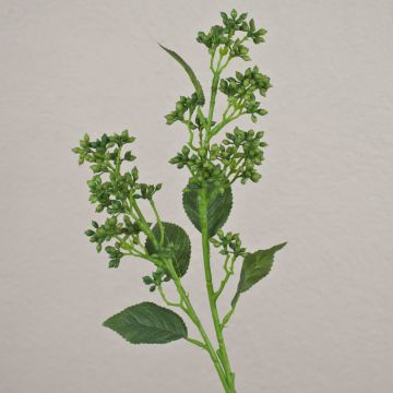 Kunst Viburnum Zweig LABIBA mit Knospen, grün, 60cm, Ø2,5-5cm