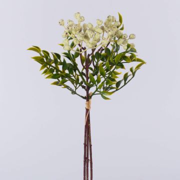 Fake Zweig Vogelbeere ELNATAN, Bund, Früchte, creme-weiß, 30cm Fake Zweig Vogelbeere ELNATAN, Bund, Früchte, creme-weiß, 30cm