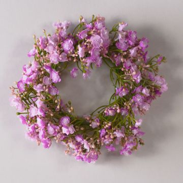 Deko Schleierkraut Kranz LITAGO, rosa-violett, Ø20cm