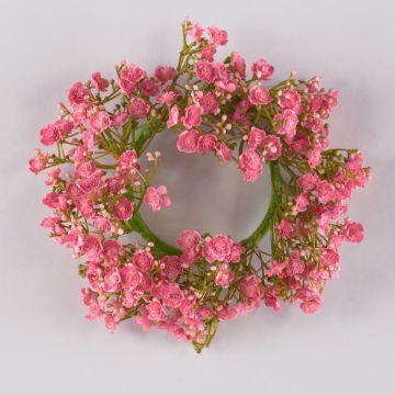 Deko Schleierkraut Kranz LITAGO, rosa-pink, Ø20cm