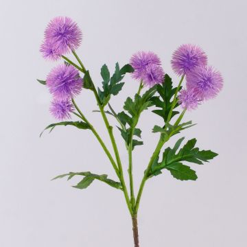 Fake Blumenzweig Kugeldistel TRAUDLINDE, lila, 55cm, Ø3-4cm