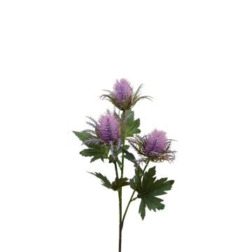 Plastik Edeldistel Blumenzweig ERKENHILDE, lila, 65cm