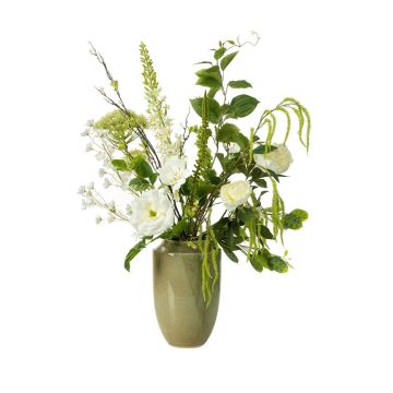 Dekoblumenstrauß FEME, weiß, 100cm, Ø35cm Dekoblumenstrauß FEME, weiß, 100cm, Ø35cm