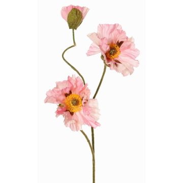 Dekozweig Mohnblume PEJA, rosa, 90cm, Ø11-13cm