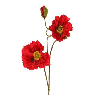 Dekozweig Mohnblume PEJA, rot, 90cm, Ø11-13cm