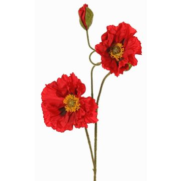 Dekozweig Mohnblume PEJA, rot, 90cm, Ø11-13cm