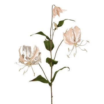 Samtiger Gloriosa Zweig DINFAS, zartrosa-gold, 80cm