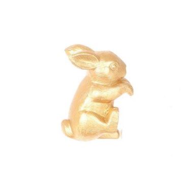 Dekofigur Hase DROOPY aus Kunststoff, gold, 6x3,5x5cm