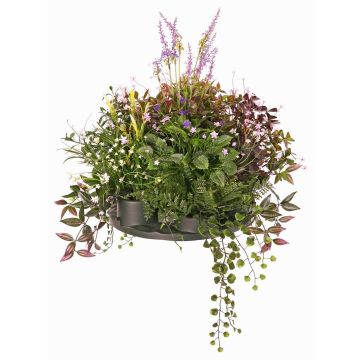 Kunstblumengesteck Lavendel Fleißiges Lieschen DANFIR, Minze, Klee, Farn, weiß-lila-grün, 50cm, Ø32cm Kunstblumengesteck Lavendel Fleißiges Lieschen DANFIR, Minze, Klee, Farn, weiß-lila-grün, 50cm, Ø32cm