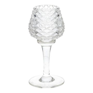 Teelichtglas YOLANTHE mit Stiel, klar, 16,5cm, Ø8cm Teelichtglas YOLANTHE mit Stiel, klar, 16,5cm, Ø8cm