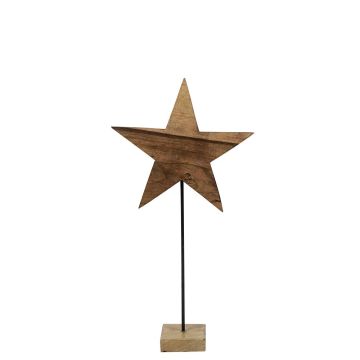 Deko Figur Stern aus Holz LINDAL, Holzfuß, natur, 30x10x60cm