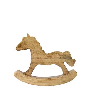 Deko Figur Schaukelpferd aus Holz LINDAL, natur, 23x2,5x18cm