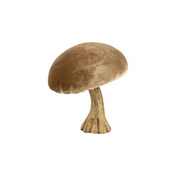 Pilz Deko Figur ARNAH, Samt, beige, 10cm