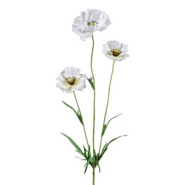 Kunstblumen Zweig Mohnblume IGNIS, weiß, 70cm