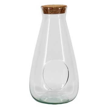 Terrarium Flasche Glas ALVYS mit Korken, recycelt, klar, 27cm, Ø14cm Terrarium Flasche Glas ALVYS mit Korken, recycelt, klar, 27cm, Ø14cm
