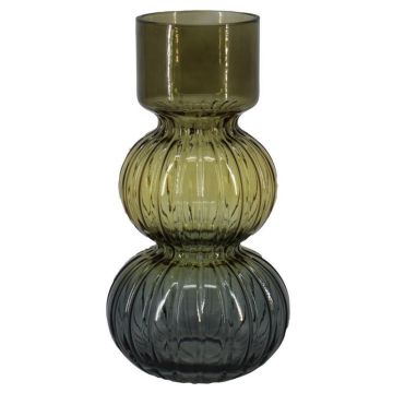 Tischvase Glas RADOVID mit Rillen, braun-cognac-blau-klar, 25cm, Ø12,7cm Tischvase Glas RADOVID mit Rillen, braun-cognac-blau-klar, 25cm, Ø12,7cm