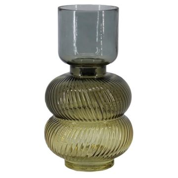 Tischvase Glas LOTTICA mit Rillen, braun-amber-cognac-klar, 27cm, Ø14,7cm Tischvase Glas LOTTICA mit Rillen, braun-amber-cognac-klar, 27cm, Ø14,7cm