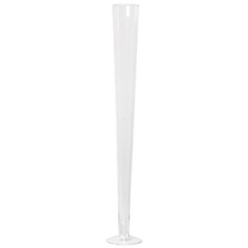 Glas Bodenvase WANJA auf Standfuß, transparent, 40cm, Ø11cm Glas Bodenvase WANJA auf Standfuß, transparent, 40cm, Ø11cm